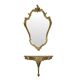 Gilded Rococo Style Mirror With Console Acanthus France