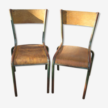 Pair of Mullca school chairs