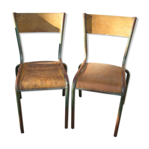Paire de chaises d'école