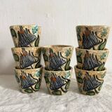 Espresso coffee cups with hand-painted decor, 1960s