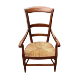 Rustic straw armchair