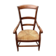 Rustic straw armchair