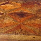 Buffet Empire, plateau en losanges, marqueterie de bois