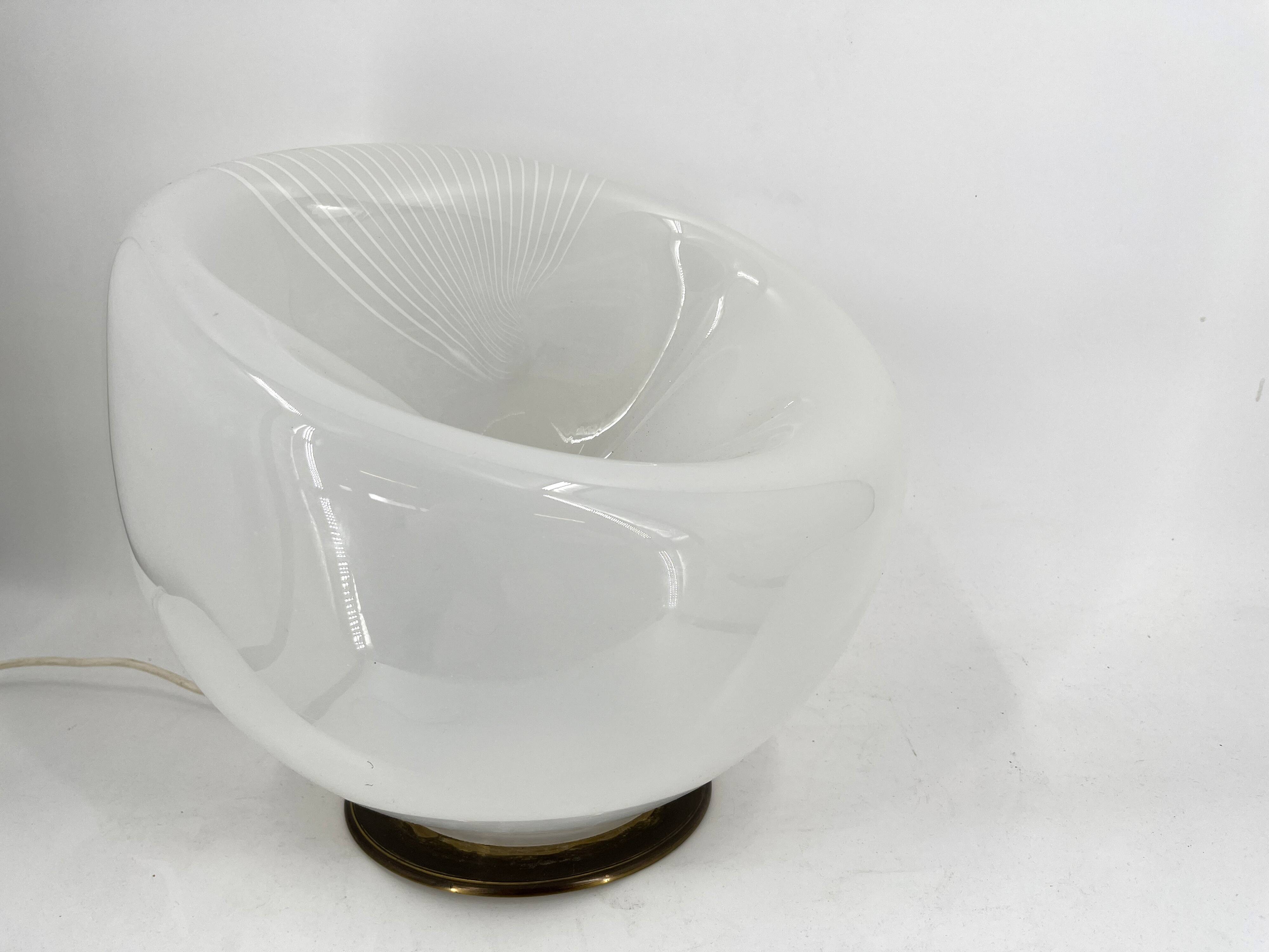 Large vintage murano glass table lamp, 1970s