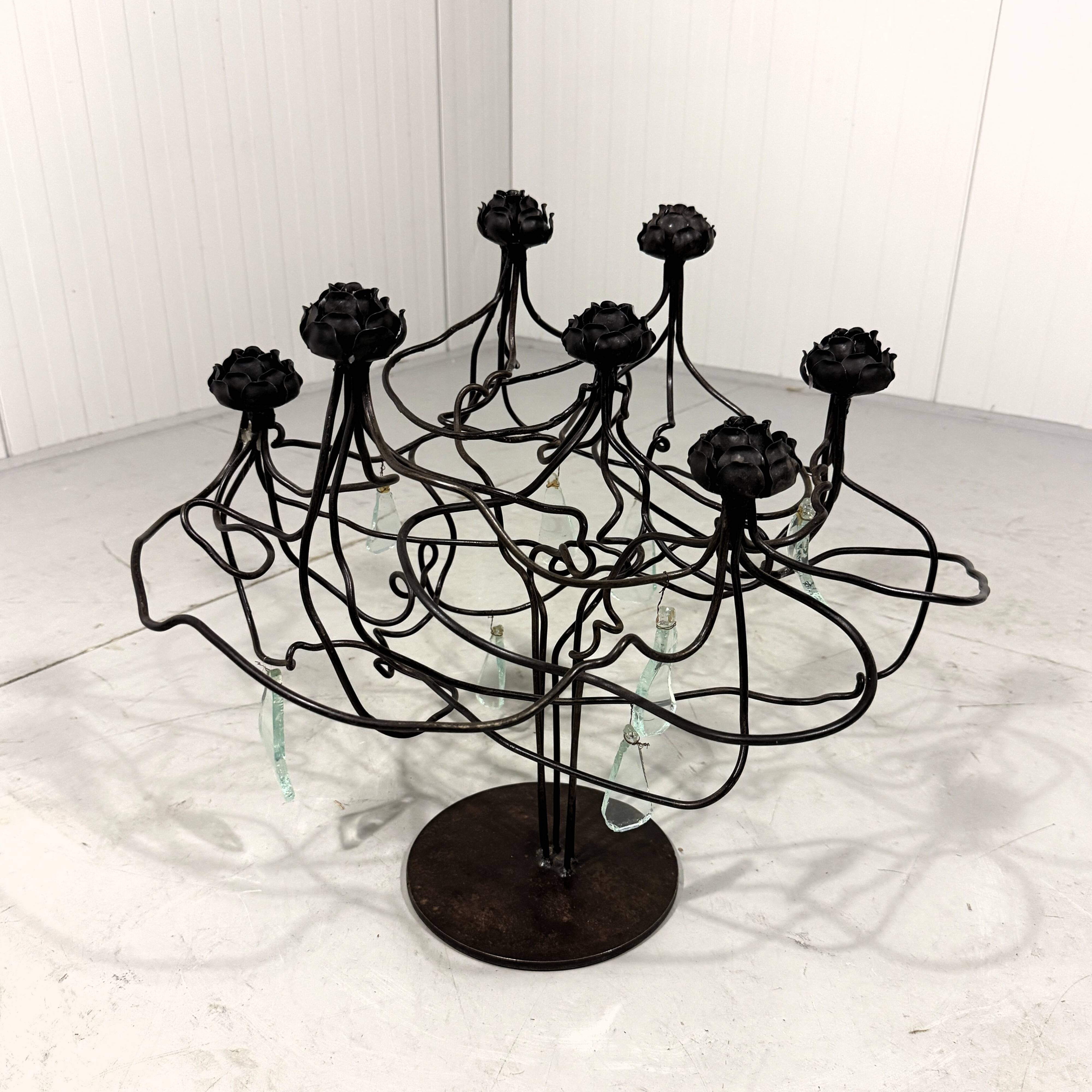 Large brutalist candalabra candle holder 1980’s