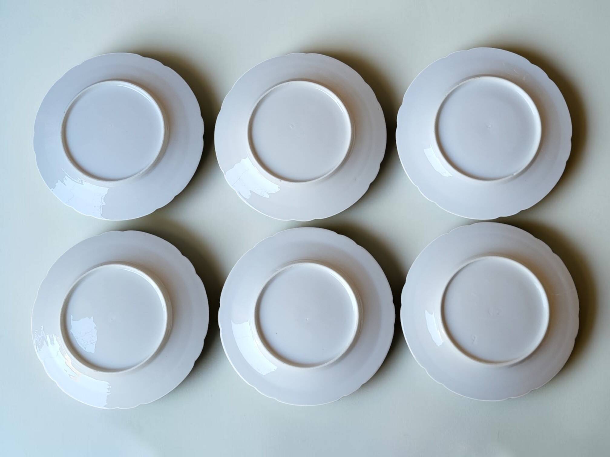 6 dessert plates in porcelain Old Paris 19th century