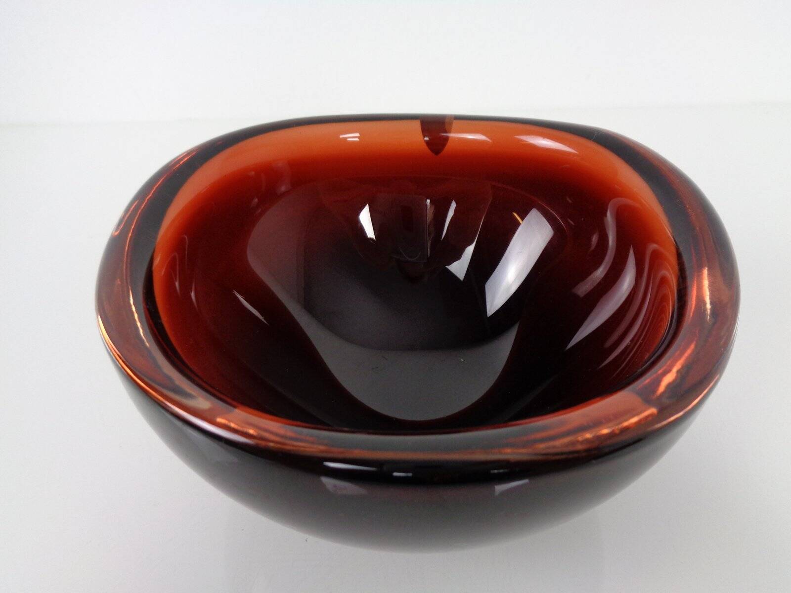 Swedish Burgundy Glass Bowl from Orrefors, 1960s