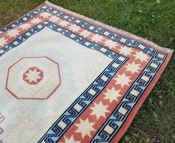 Vintage Turkish hallway rug 85x281 cm