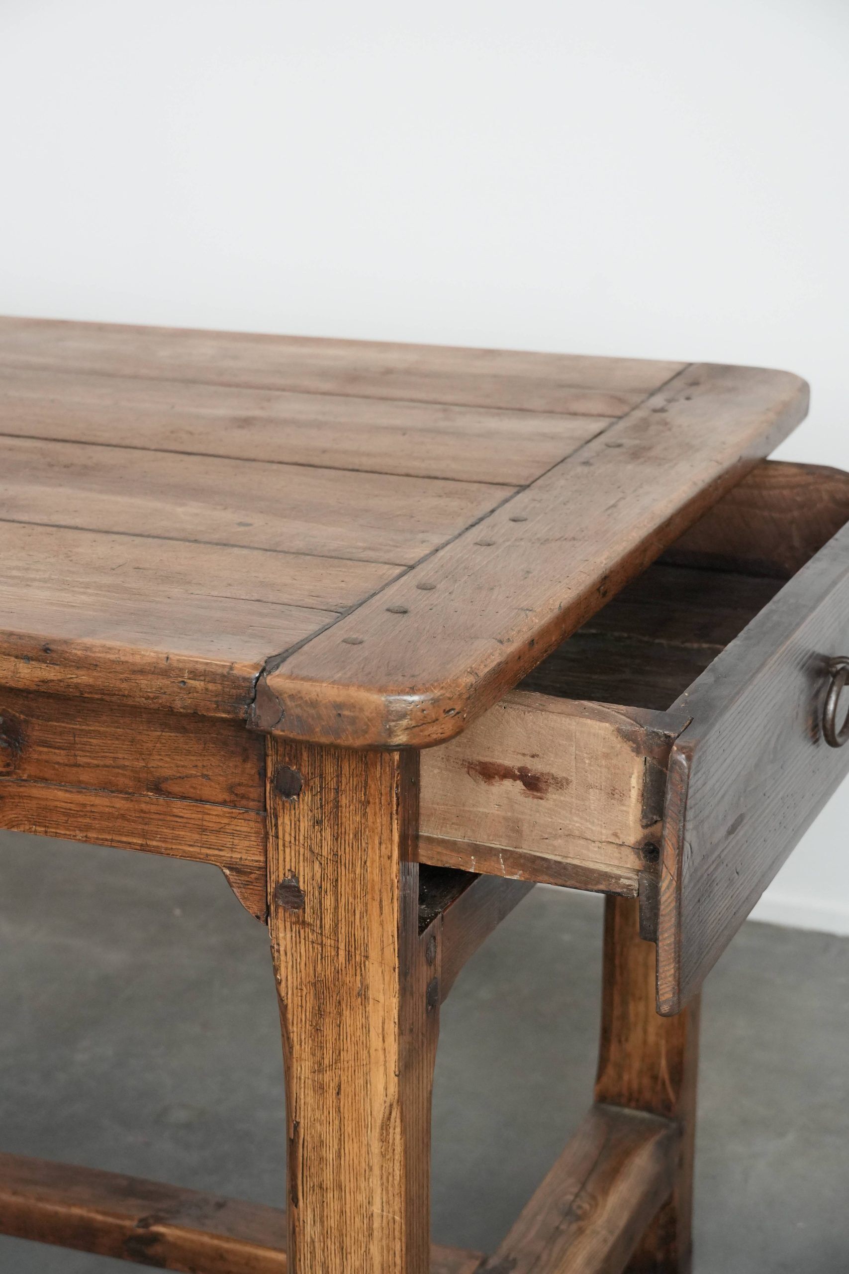 Antique French dining table made of fruitwood  from the late 18th century