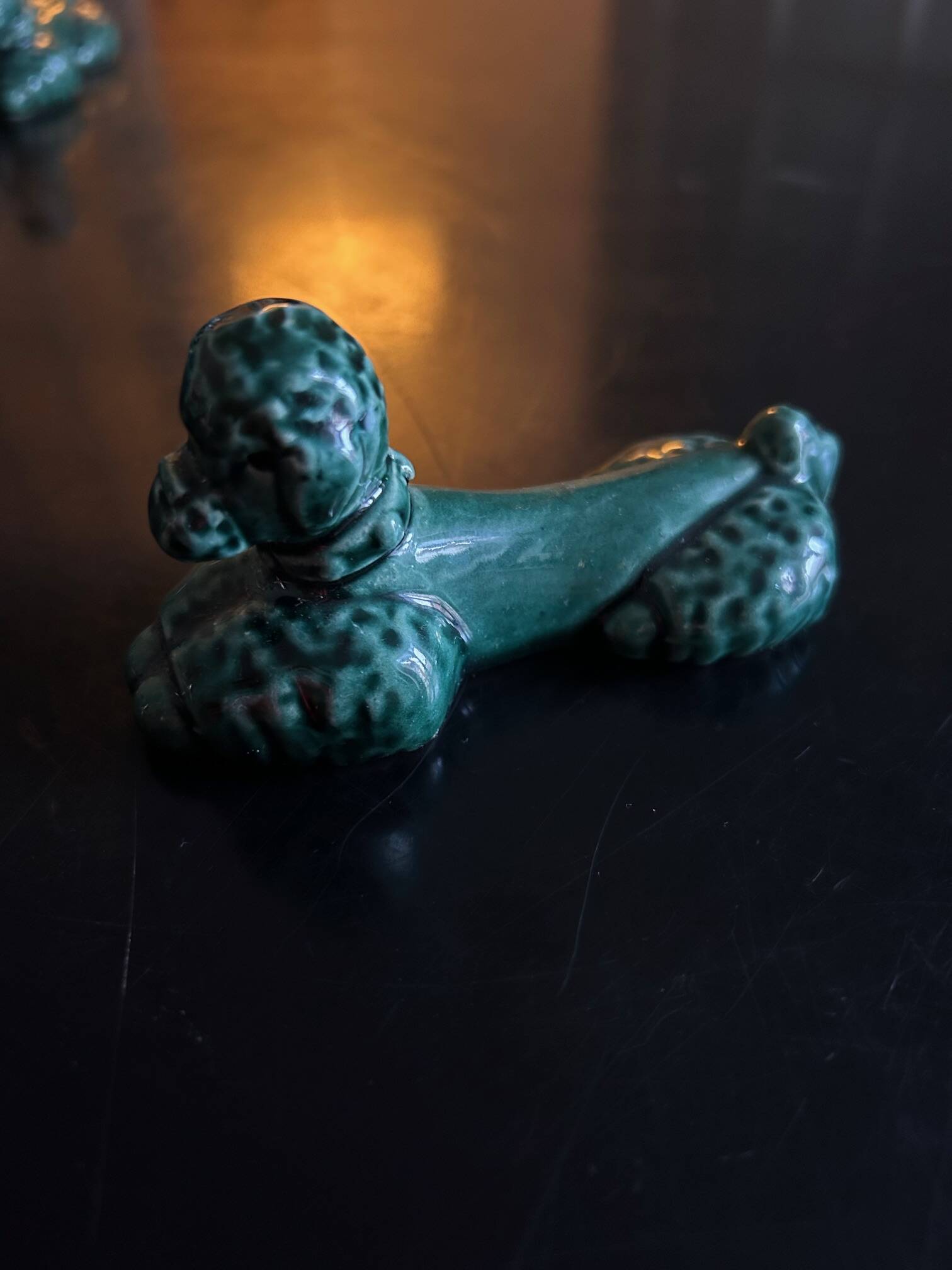 12 green ceramic cutlery holders