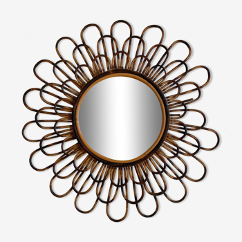 Rattan sun mirror