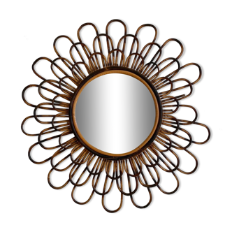 Rattan sun mirror