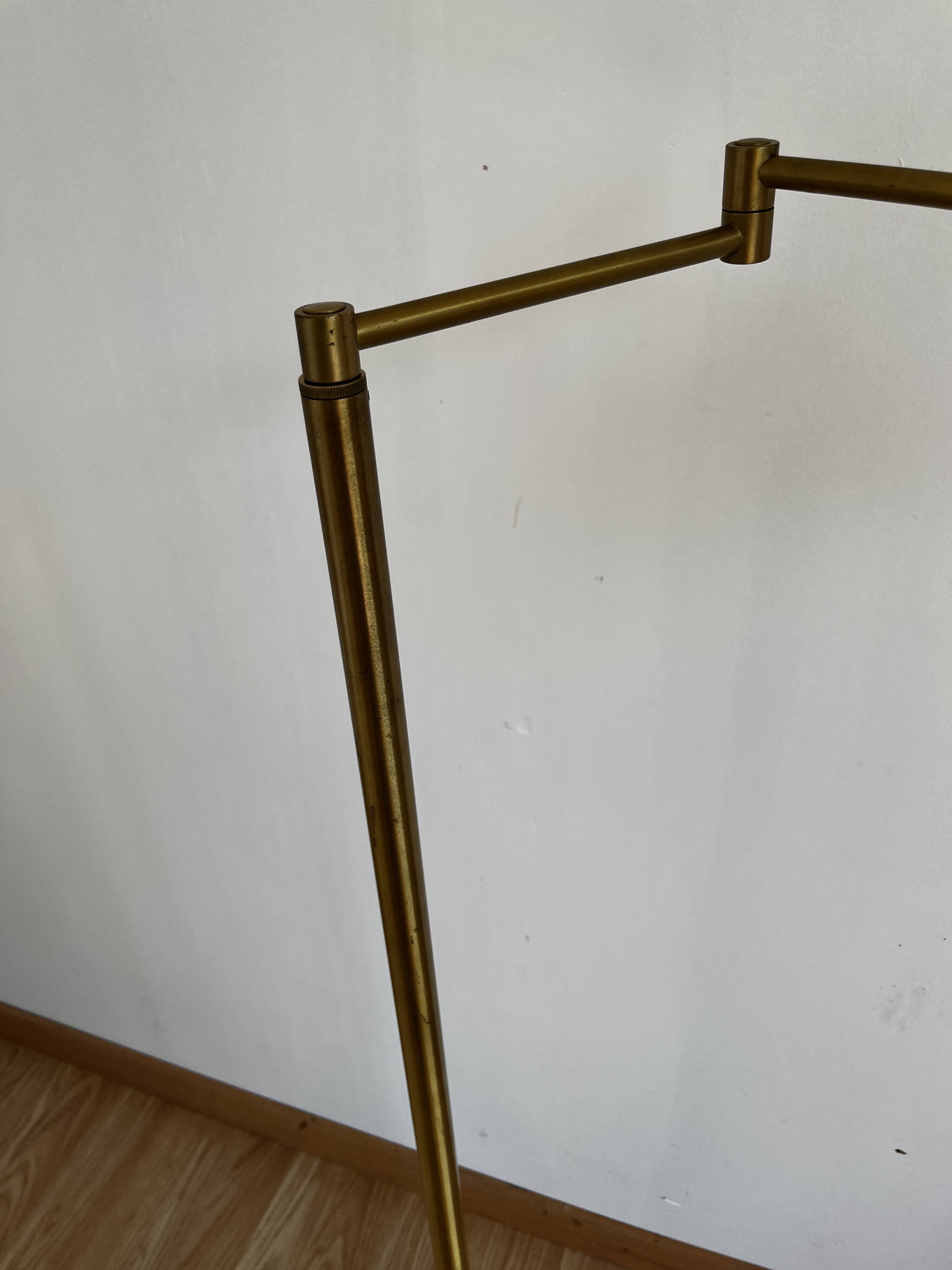 Brass reading floor lamp