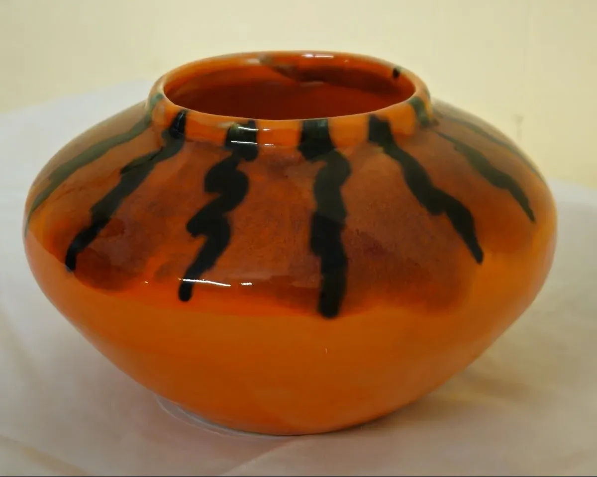 Ceramic vase signed CAMOS – Vallauris Beautiful glazed ceramic vase