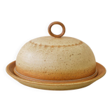 Handcrafted stoneware cheese dome with its base - 1970s/80s