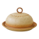Cloche à fromage artisanale en grès pyrité avec son plat, années 70-80