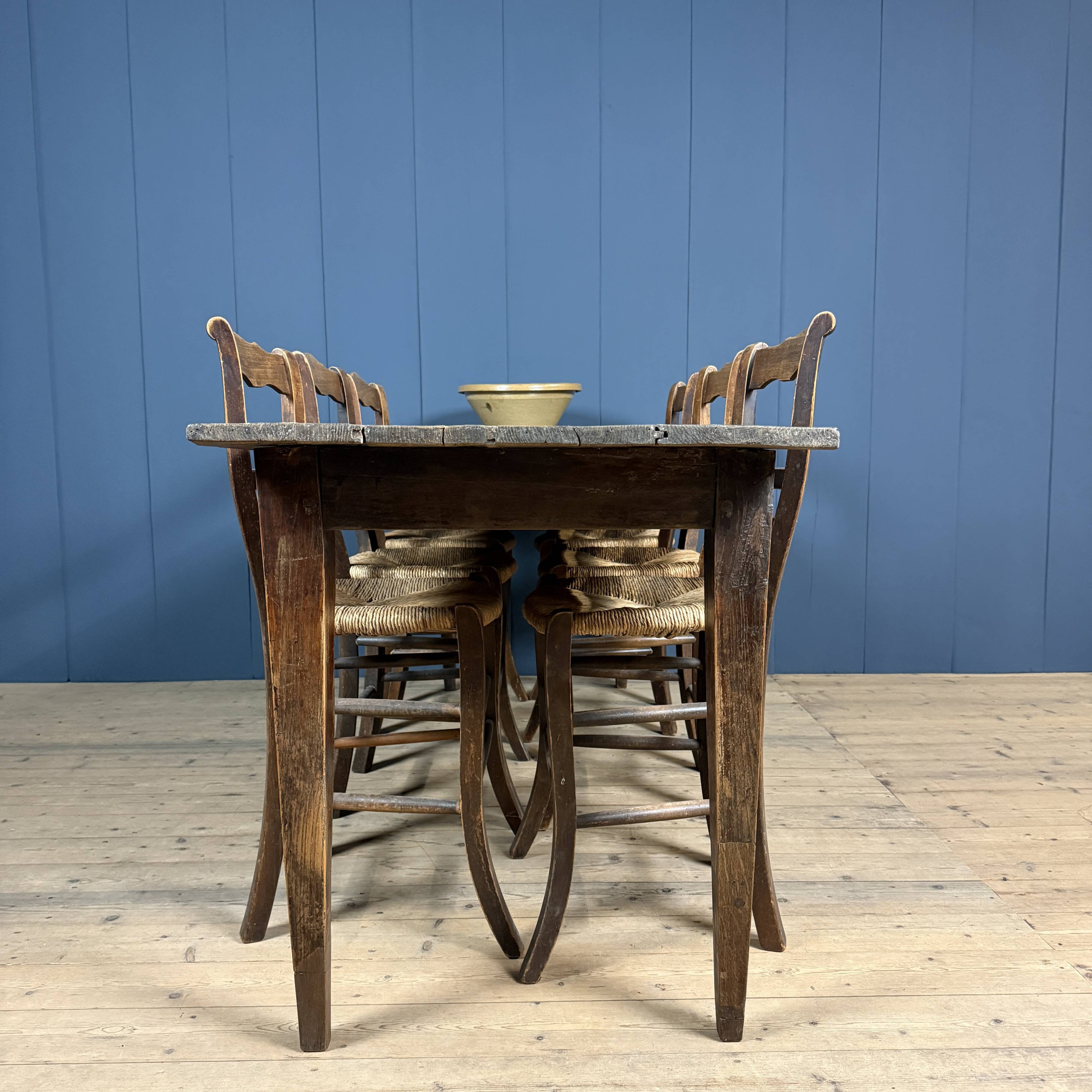 Rustic French oak farmhouse dining table