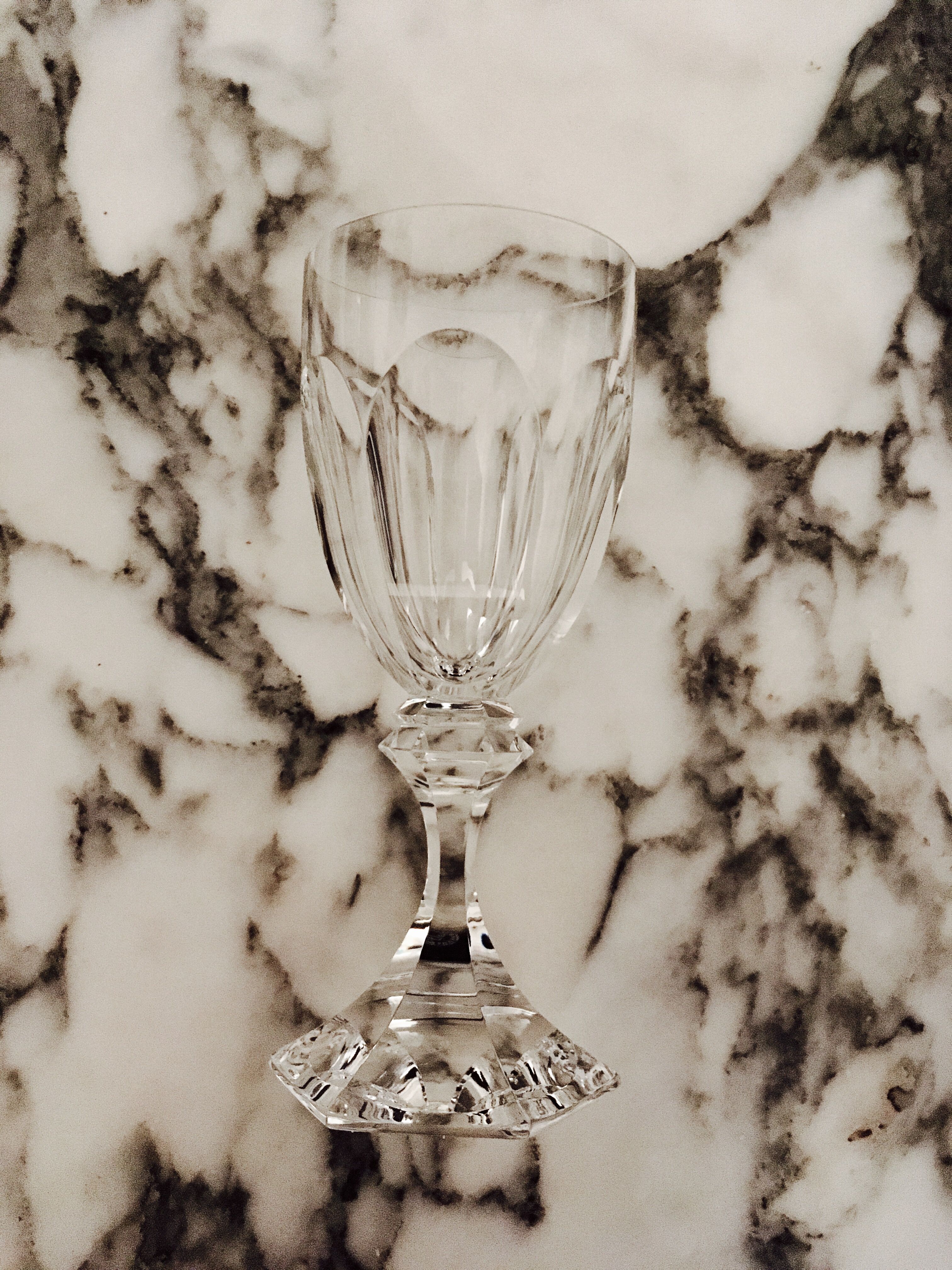 Set of 6 glasses in Crystal, Chambord, St. Louis service,