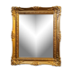 Mirror rectangular wood base and plaster moldings 1920 32x38cm