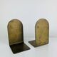 Pair of minimalist vintage raw brass bookends