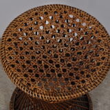 Tabouret diabolo en rotin