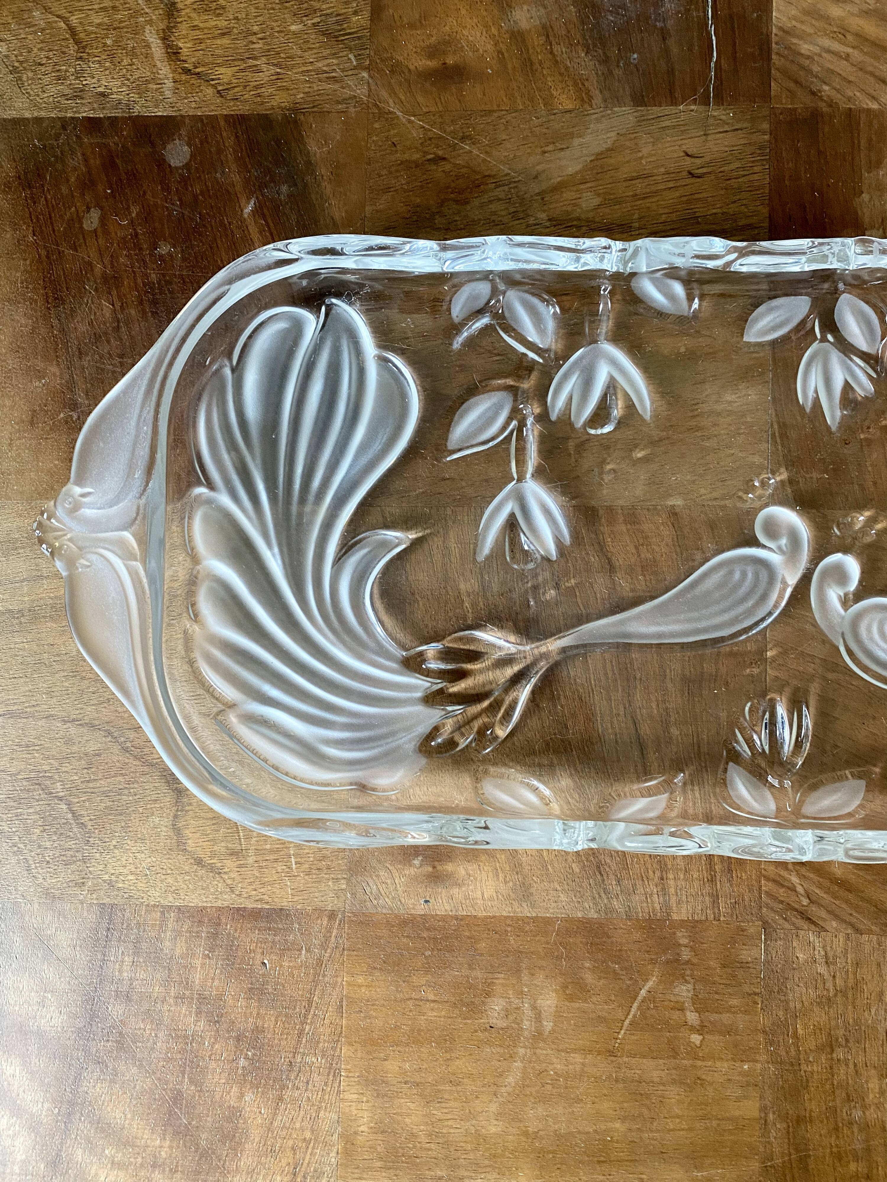 Antique glass cake dish