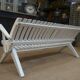 Folding garden bench in white lacquered beech of vintage origin 1950