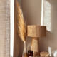 Minimalist rattan bedside lamp size L