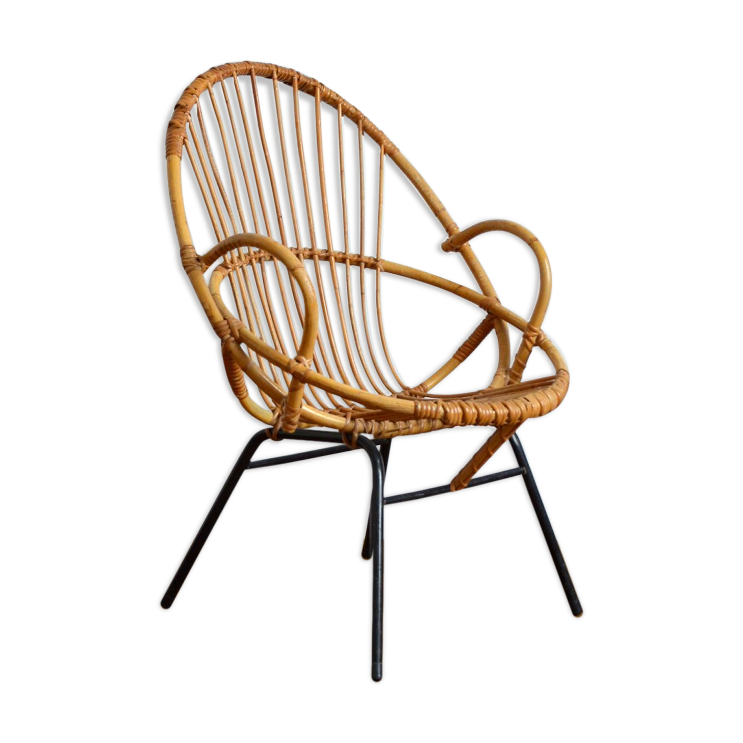 Vintage rattan armchair