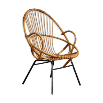 Vintage rattan armchair