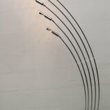 Midcentury Italian Arched Floor Lamp 5 Lights Chrome Metal and Lucite, 1960