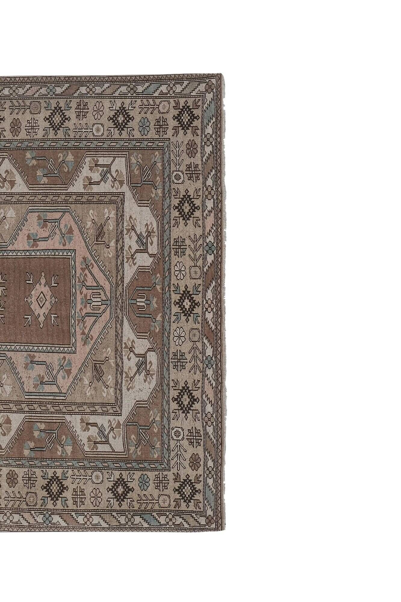 Vintage Turkish Oushak rug 217x272 cm