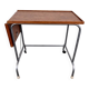 Side table on wheels with a mobile extension in teak and metal, Denmark, 1960.