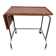 Side table on wheels with a mobile extension in teak and metal, Denmark, 1960.