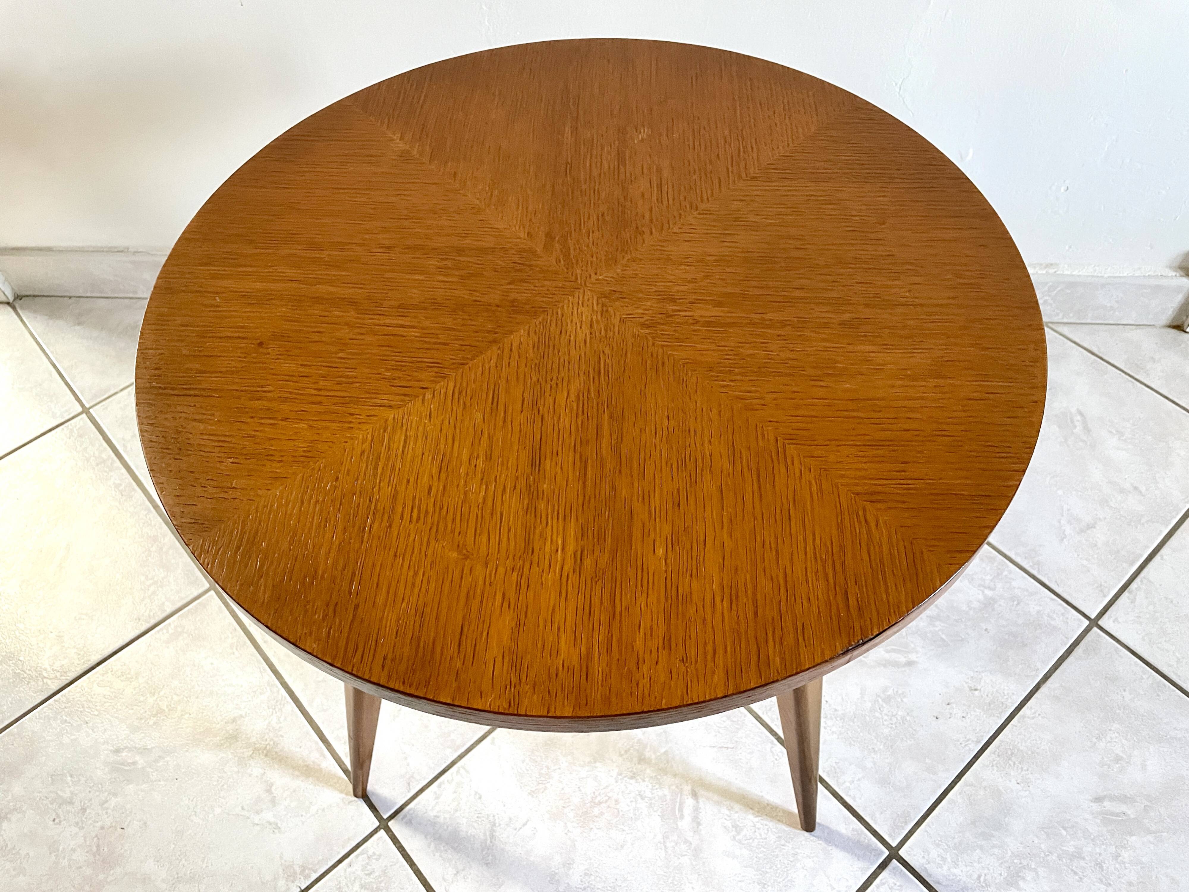 Round coffee table with compass legs 1970