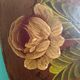 Vintage hand painted wooden round wall mirror