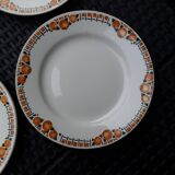 4 vintage flat plates, 22 cm, from St Amand Ceranor, Cotentin pattern