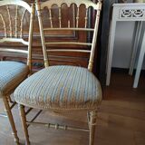 2 gilded Napoleon III bedroom chairs, 1900s