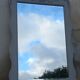 Antique Louis XV style mirror in solid oak with grey patina, 131cm.