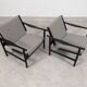 2x wooden Scandinavian arm chairs