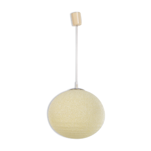 Suspension « sugarball » vintage jaune clair, années 1960