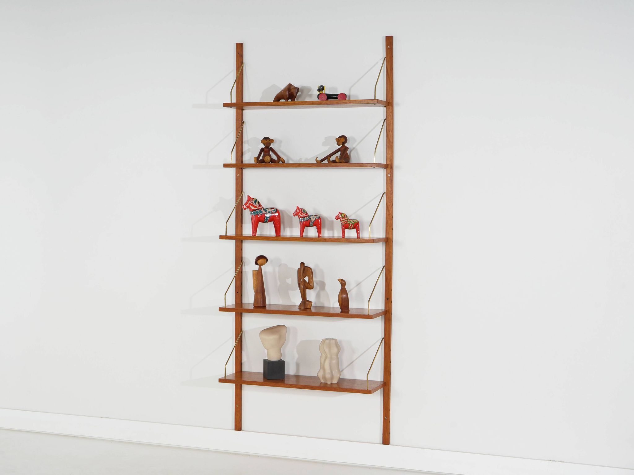 Modular shelving, teak veneer, Denmark, 1970s