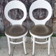 Paire chaises Baumann mouette blanches, vintage, années 70
