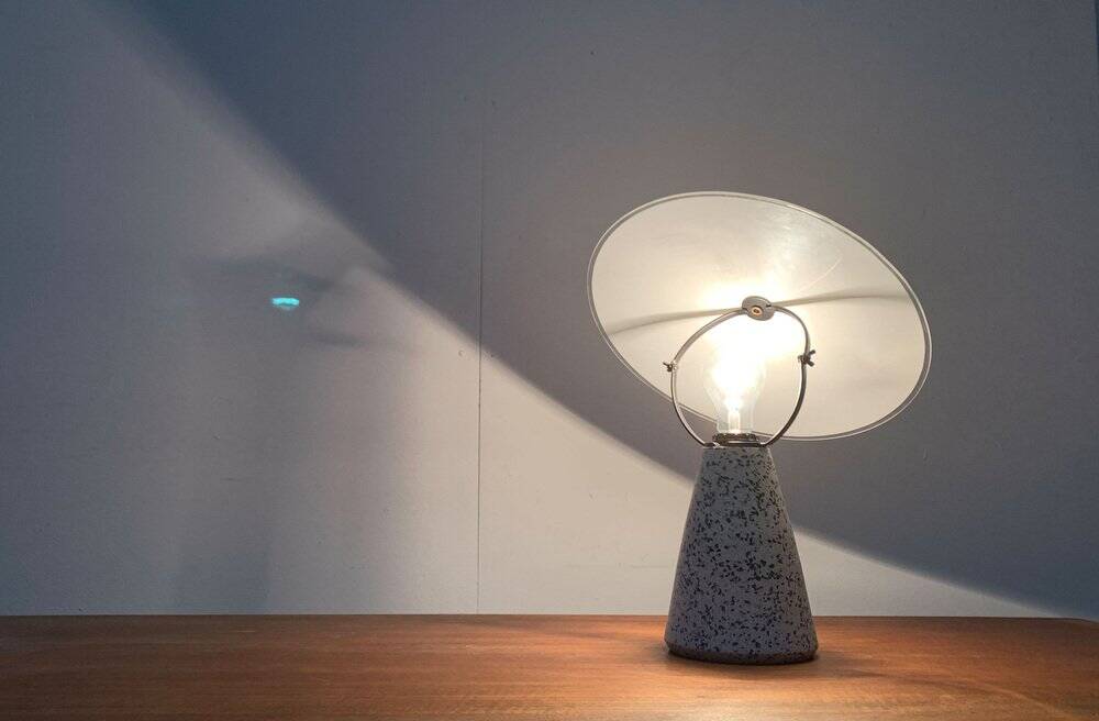 Vintage Postmodern Eno table lamp in glass and terrazzo from Ikea, 1990s.
