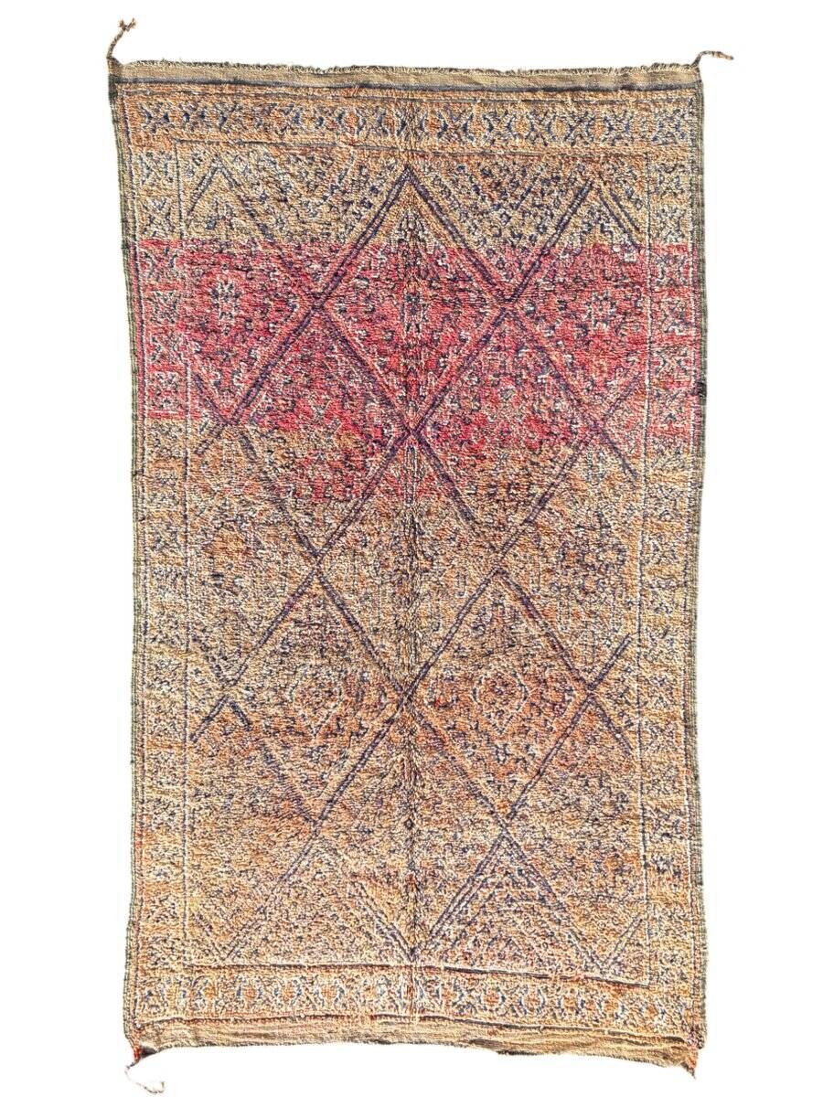 Vintage Berber wool rug, bohemian Moroccan.