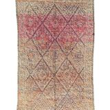 Vintage Berber wool rug, bohemian Moroccan.