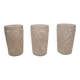 Set of three long drink glasses in pressed glass with a diamond pattern, 1960.