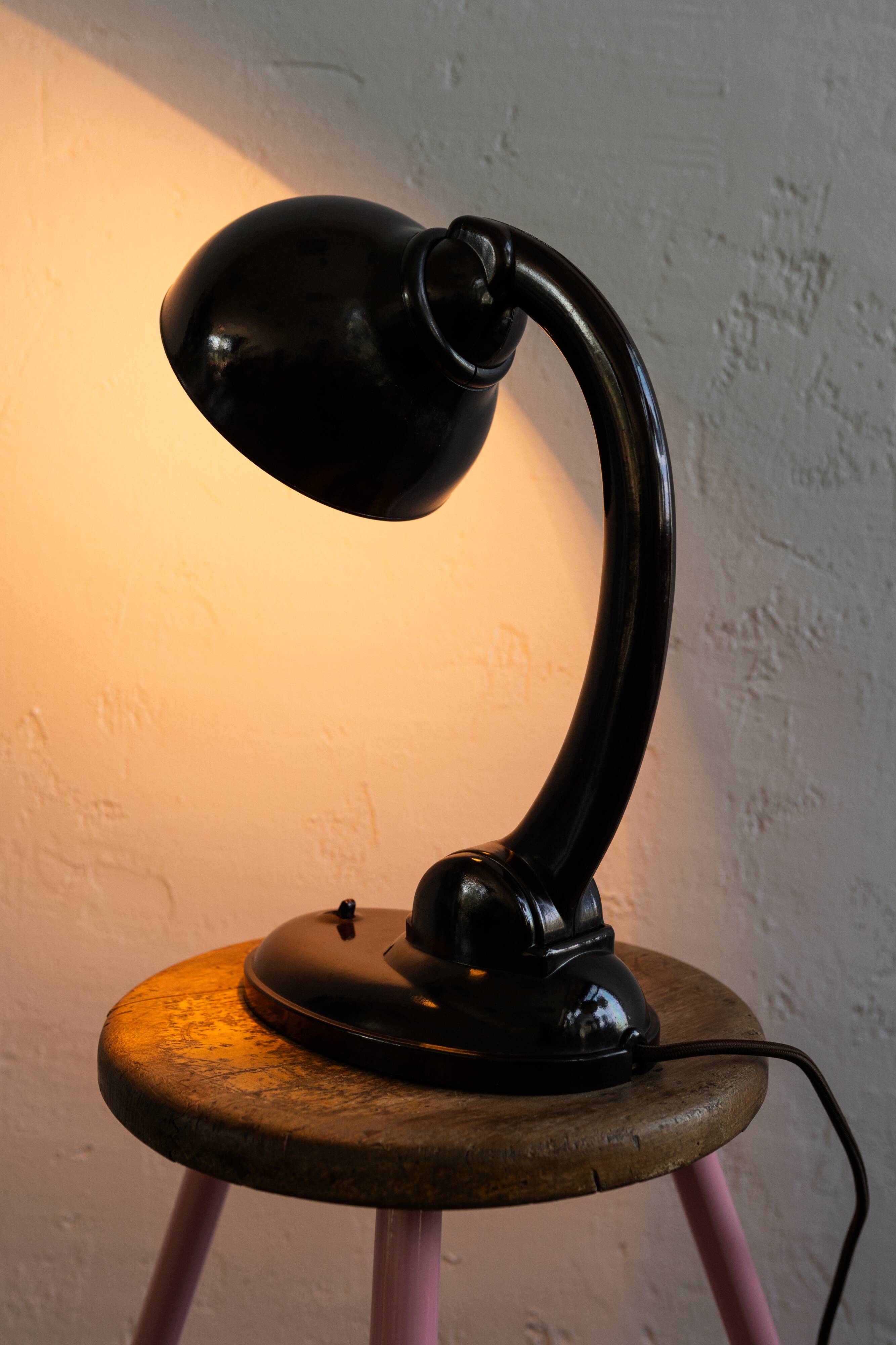 Art Deco Bakelite Desk Lamp Futurit 202 By Eric Kirkham Cole for Gummon Bratislava, Slovakia, 1930s