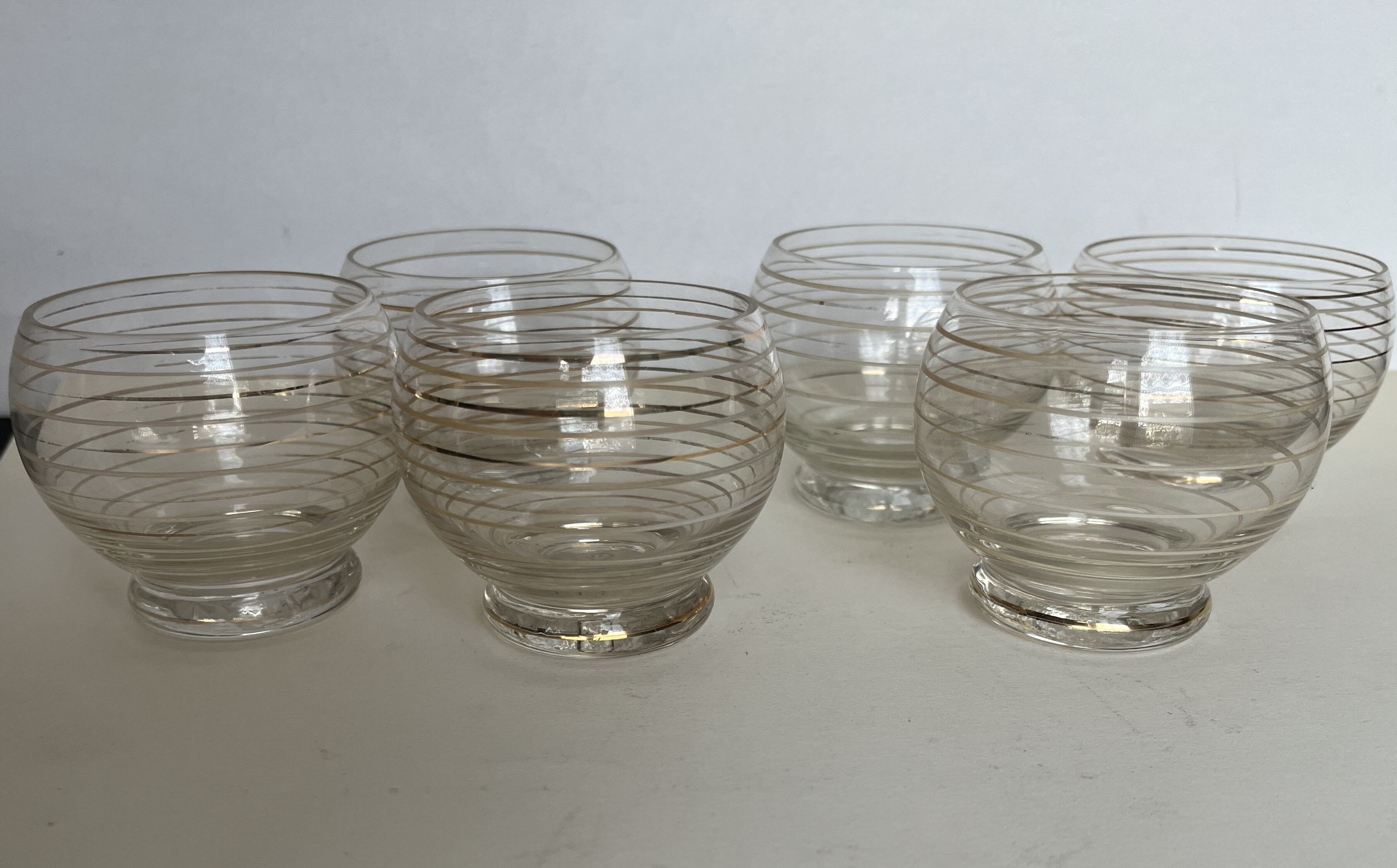 6 Antique wine glasses