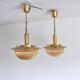 Danish Mid-Century Glass and Brass Chandeliers by Vitrika